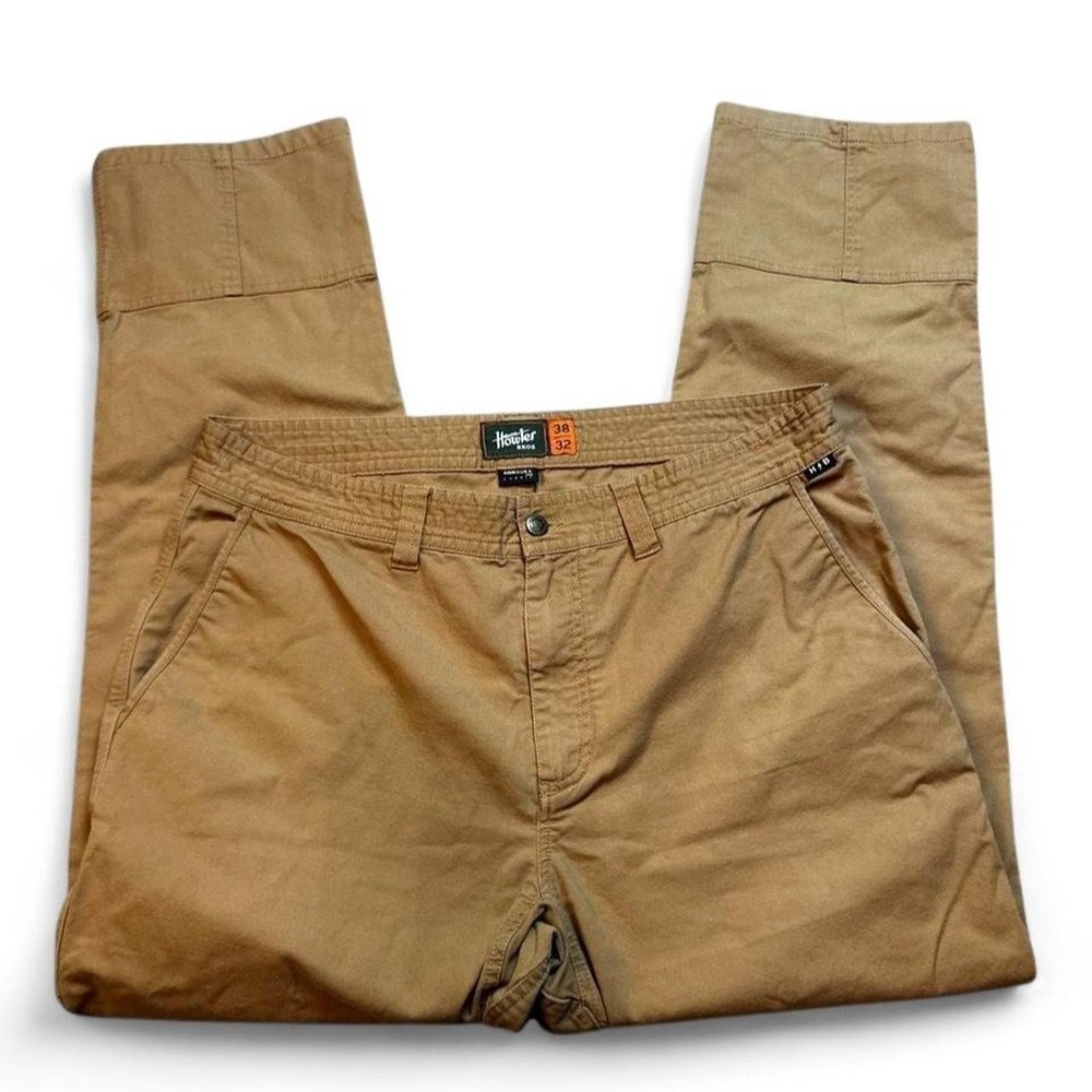 Howler Bros ATX Work Pants Mens 38x32 tan Canvas Cordura Stretch Double Knee